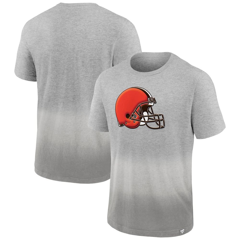 Men's Fanatics Heathered Gray/Gray Cleveland Browns Team Ombre T-Shirt