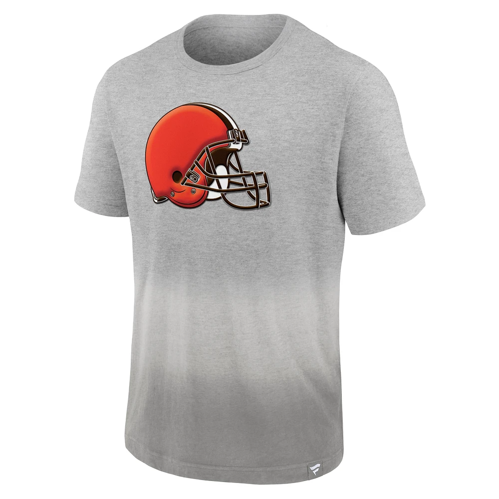 T-shirt Fanatics pour hommes gris chiné/gris Cleveland Browns Team Ombre