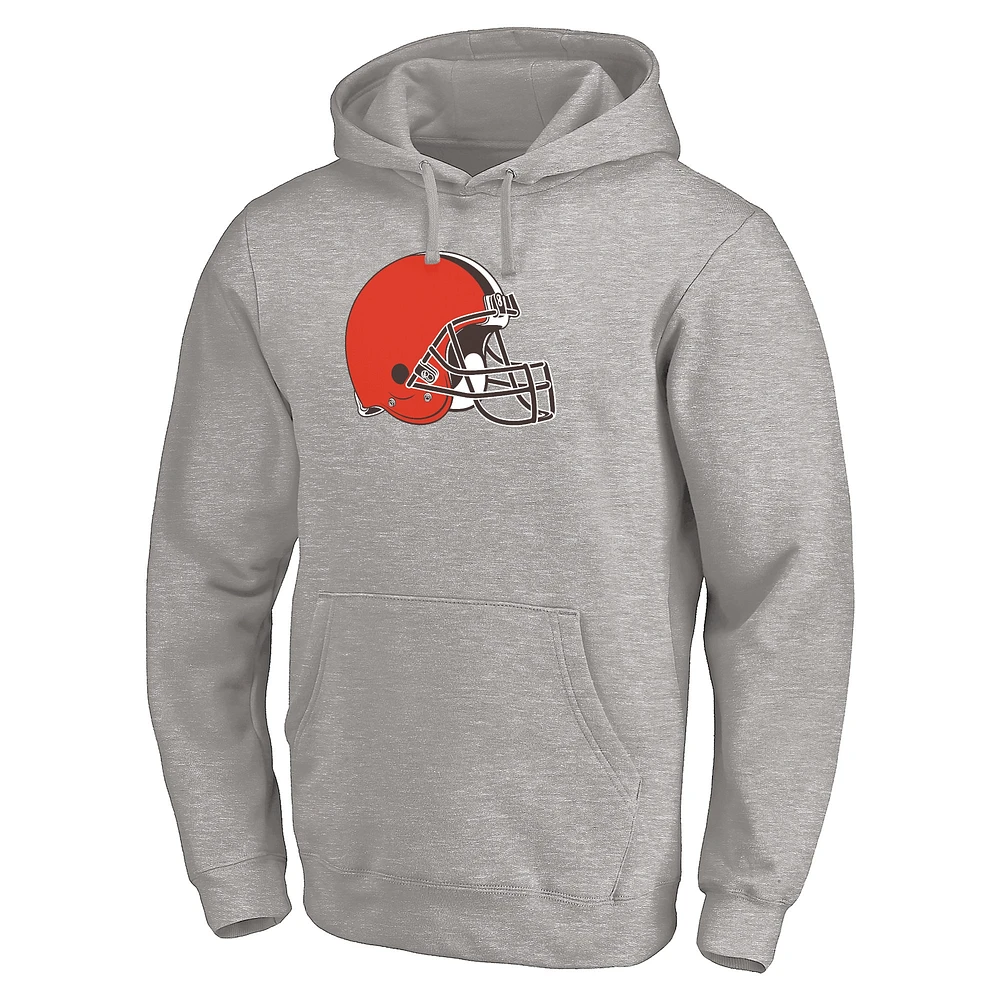 Sweat à capuche avec logo principal Fanatics pour hommes, gris chiné, Cleveland Browns Team Big & Tall