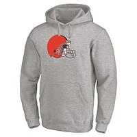 Men's Fanatics Heathered Gray Cleveland Browns Team Big & Tall Primary Logo Pullover Hoodie