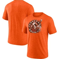 Men's Fanatics Heathered Orange Cleveland Browns Tri-Blend Sporting Chance T-Shirt