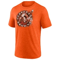 Men's Fanatics Heathered Orange Cleveland Browns Tri-Blend Sporting Chance T-Shirt