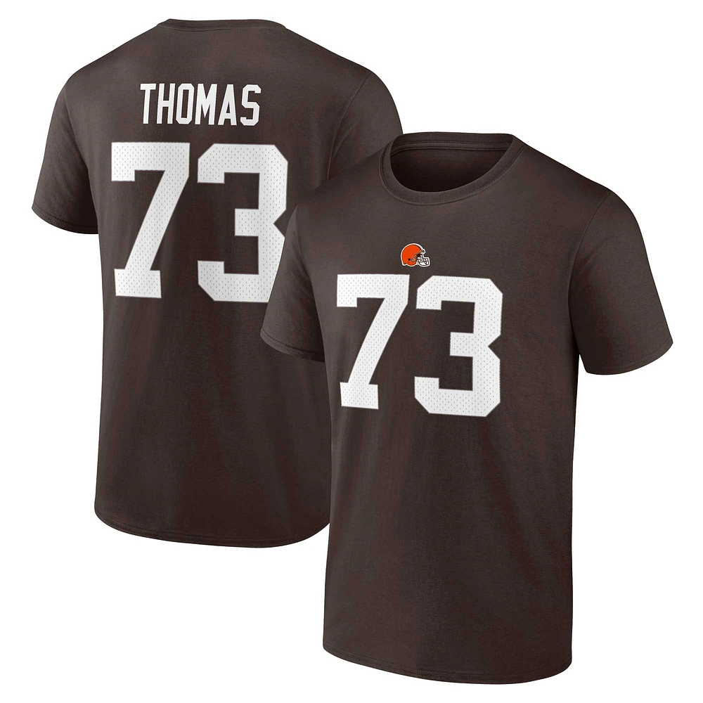 Men's Fanatics Joe Thomas Brown Cleveland Browns Retired Player Icon Name & Number T-Shirt