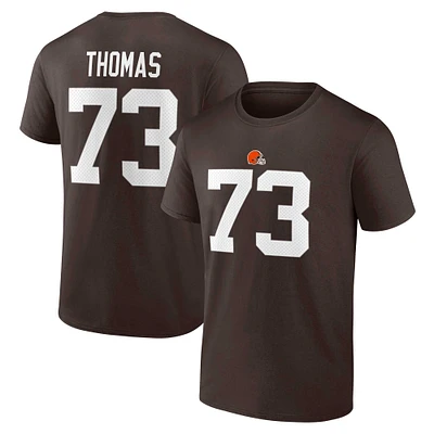 Fanatics pour hommes Joe Thomas Brown Cleveland Browns T-shirt avec nom et numéro d'icône de joueur retraité