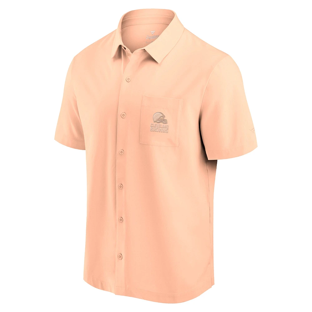 Chemise boutonnée pour hommes Fanatics rose clair Cleveland Browns Front Office