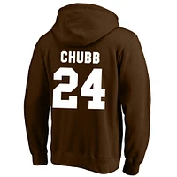 Men's Fanatics Nick Chubb Brown Cleveland Browns Big & Tall Fleece Name Number Pullover Hoodie