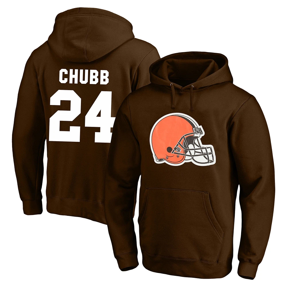 Fanatics pour hommes Nick Chubb Brown Cleveland Browns Big & Tall Fleece Name Number Pull à capuche