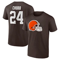 Fanatics pour hommes Nick Chubb Brown Cleveland Browns Player Icon Name & Number T-shirt