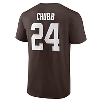 Men's Fanatics Nick Chubb Brown Cleveland Browns Player Icon Name & Number T-Shirt