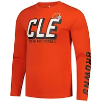 T-shirt à manches longues Fanatics Orange Cleveland Browns pour hommes