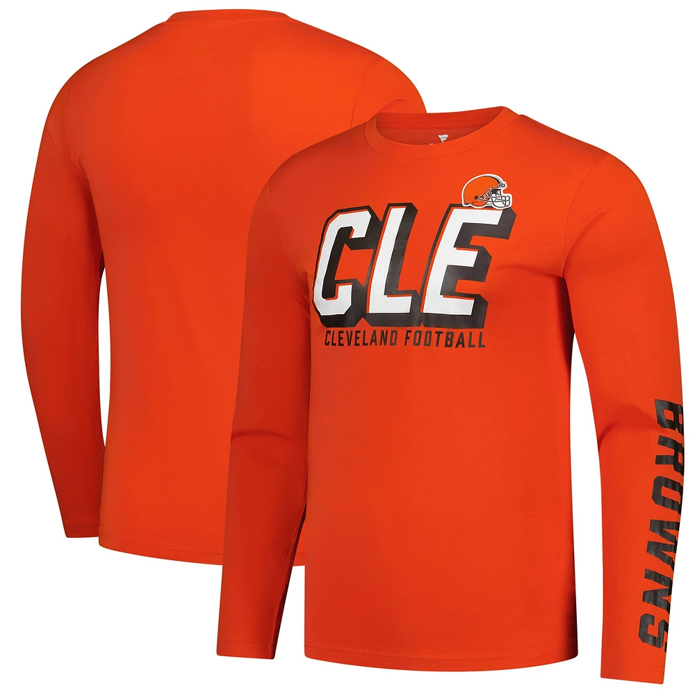 T-shirt à manches longues Fanatics Orange Cleveland Browns pour hommes