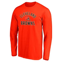 Men's Fanatics Orange Cleveland Browns Team Arc Knockout Long Sleeve T-Shirt