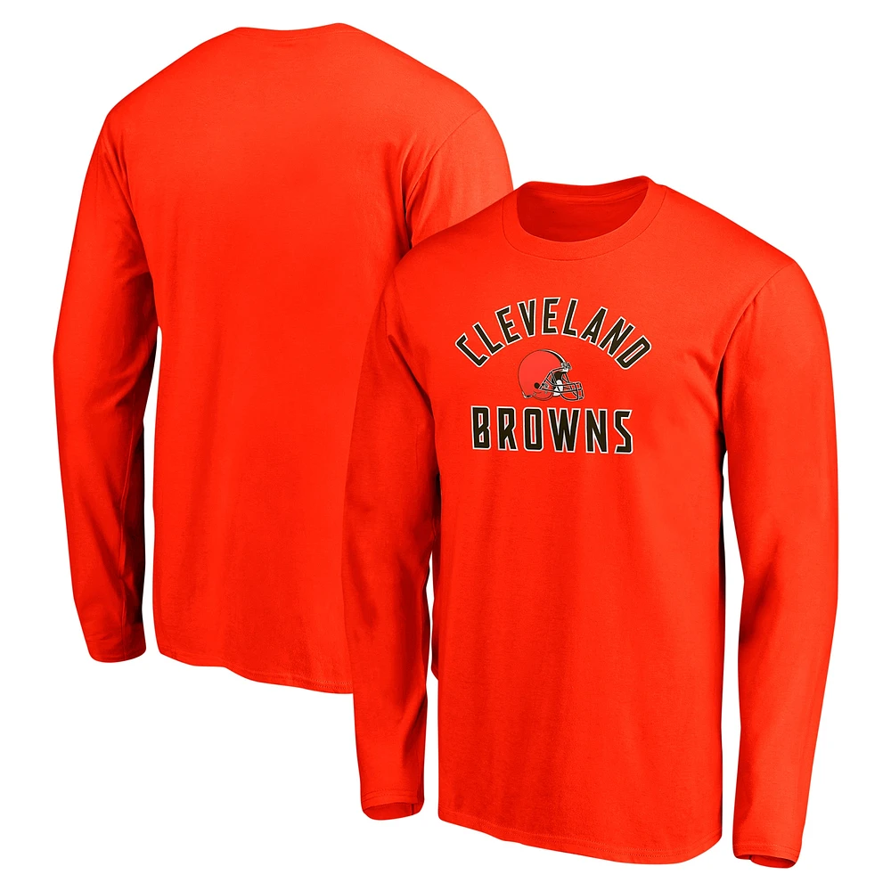 Men's Fanatics Orange Cleveland Browns Team Arc Knockout Long Sleeve T-Shirt