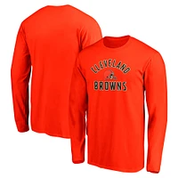 Men's Fanatics Orange Cleveland Browns Team Arc Knockout Long Sleeve T-Shirt