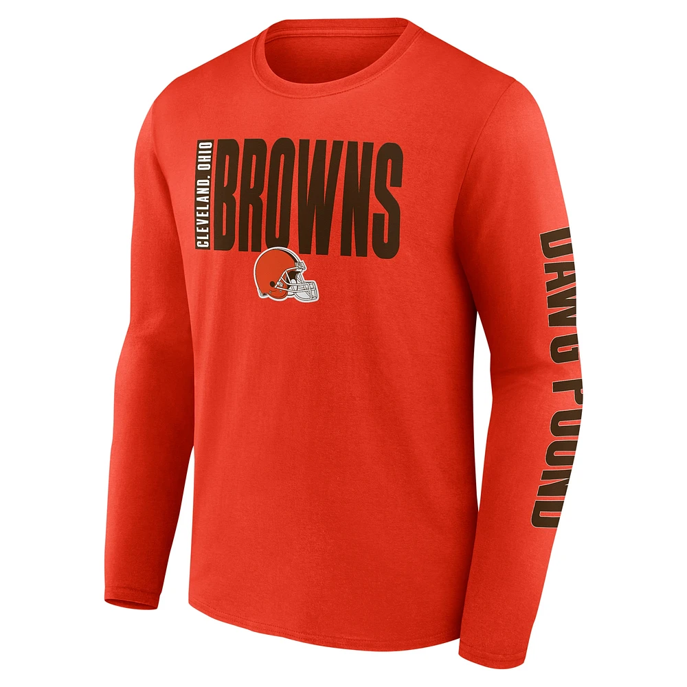 T-shirt à manches longues Fanatics Orange Cleveland Browns Vision pour hommes