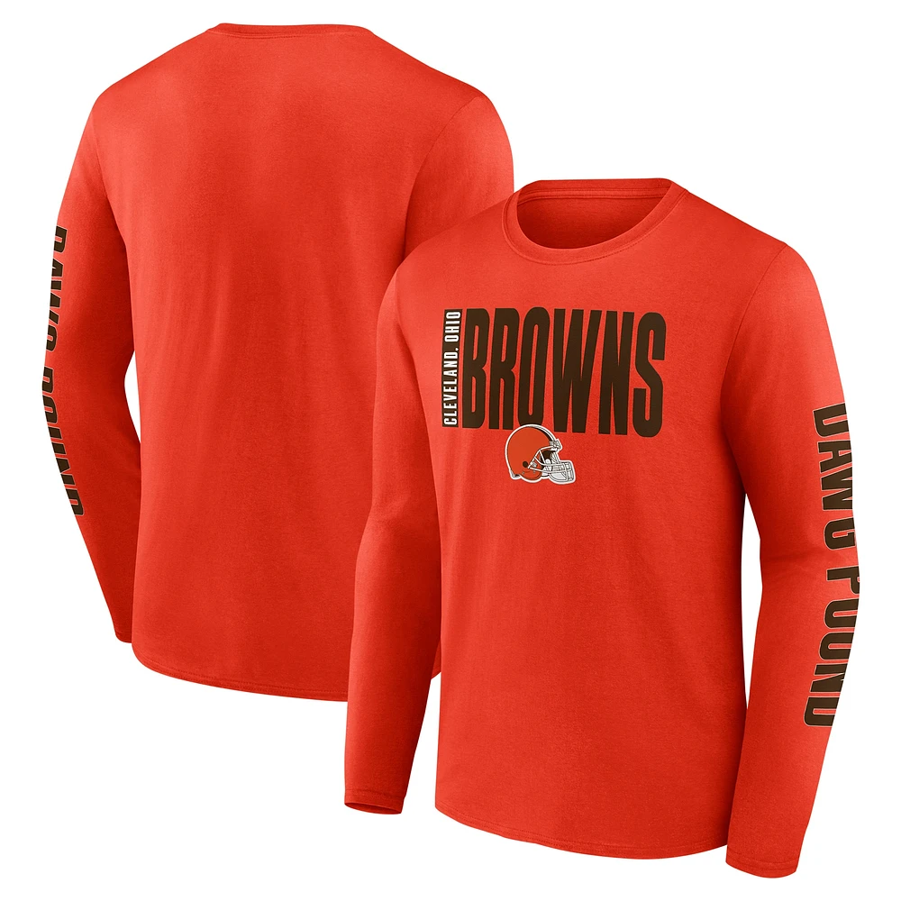 T-shirt à manches longues Fanatics Orange Cleveland Browns Vision pour hommes