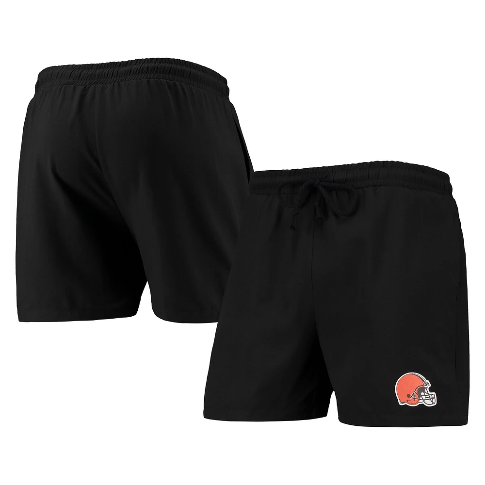 Men's FOCO Black Cleveland Browns Magic Print Palm Traditional Swim Shorts