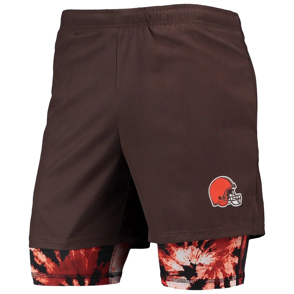 Short de course FOCO Cleveland Browns marron pour homme