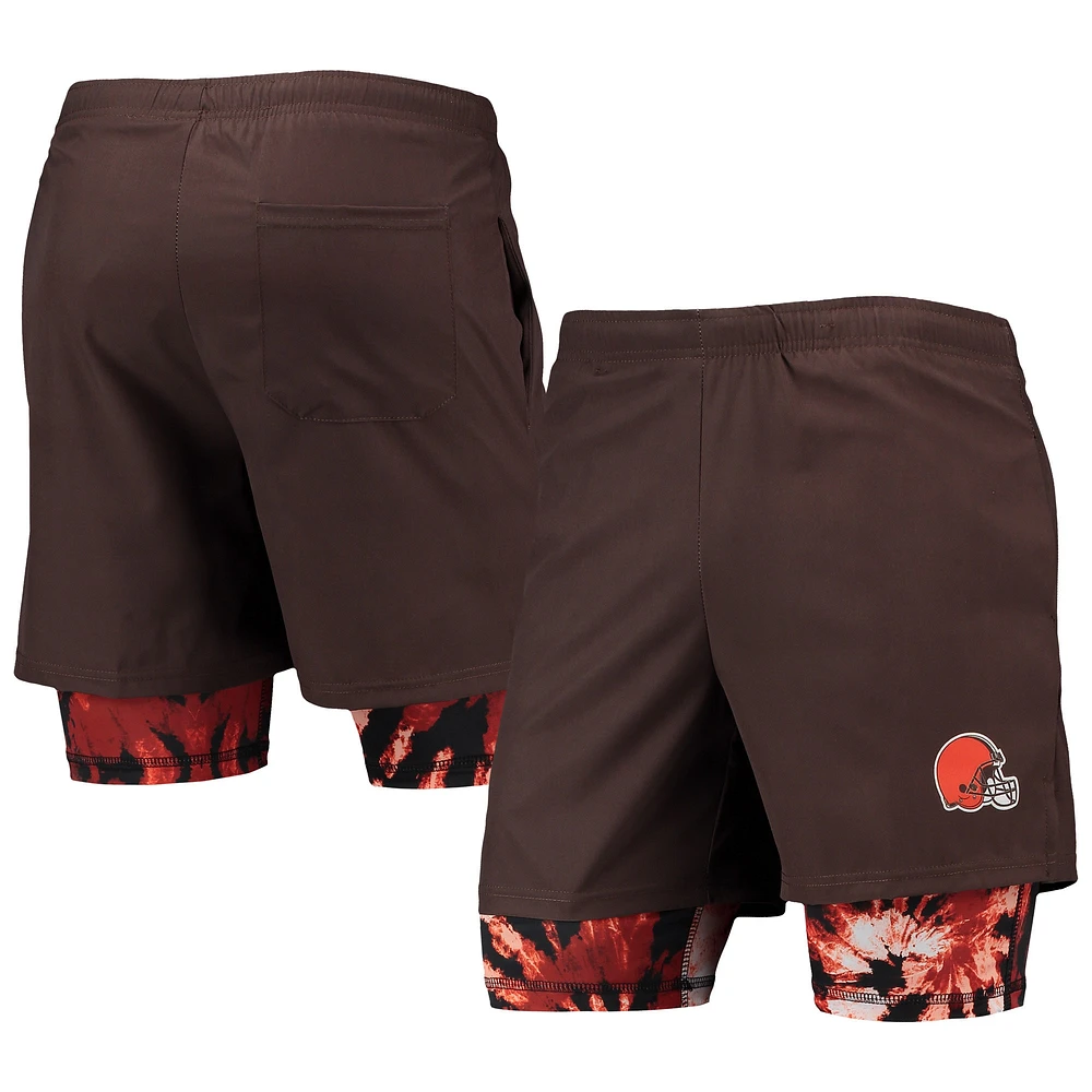 Short de course FOCO Cleveland Browns marron pour homme