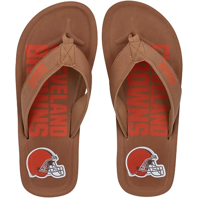 FOCO Cleveland Browns, sandales à tongs colorées pour hommes