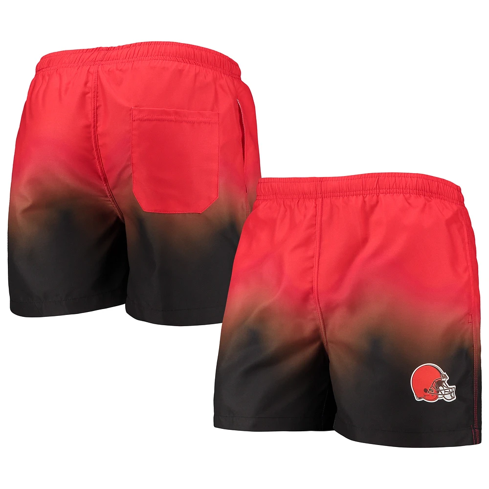 Short de bain Dip-Dye FOCO orange/marron Cleveland Browns pour homme