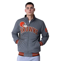 Men's G-III Extreme Brown Cleveland Browns Strong Arm Reversible Full-Zip Jacket