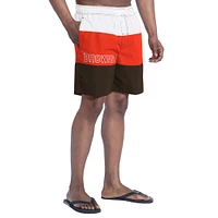 Short de bain G-III Sports by Carl Banks pour homme, marron/orange, Cleveland Browns Sunrise Volley