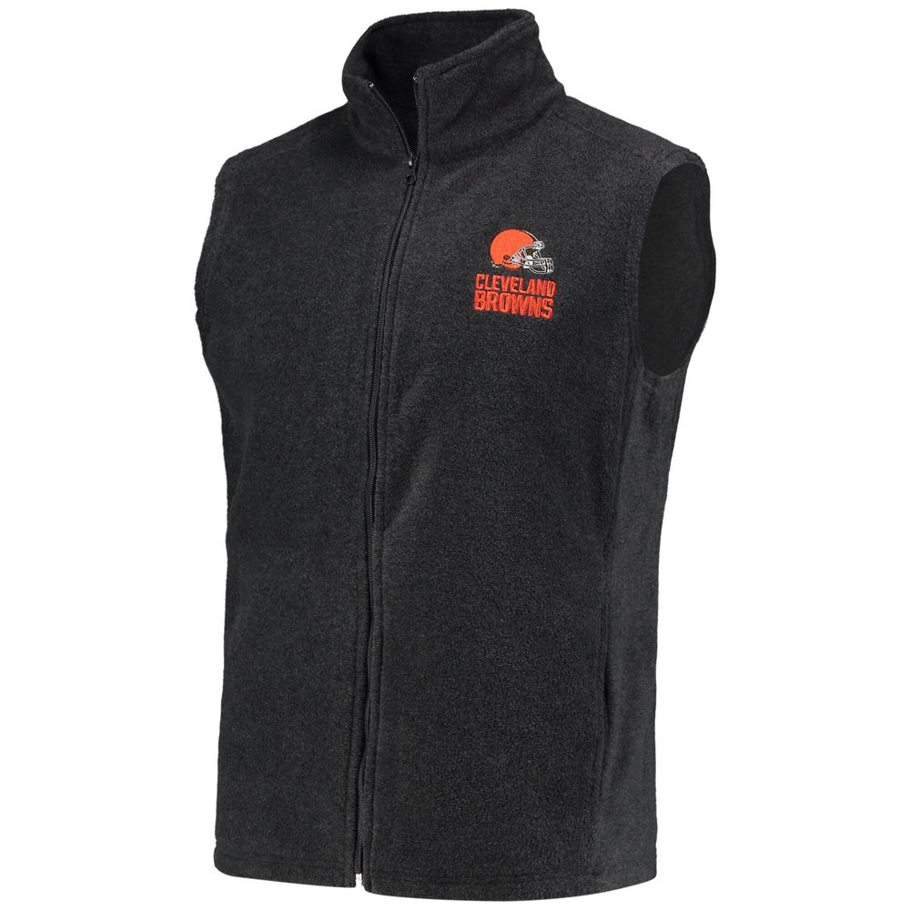 Men's Gray Cleveland Browns Houston Fleece Full-Zip Vest