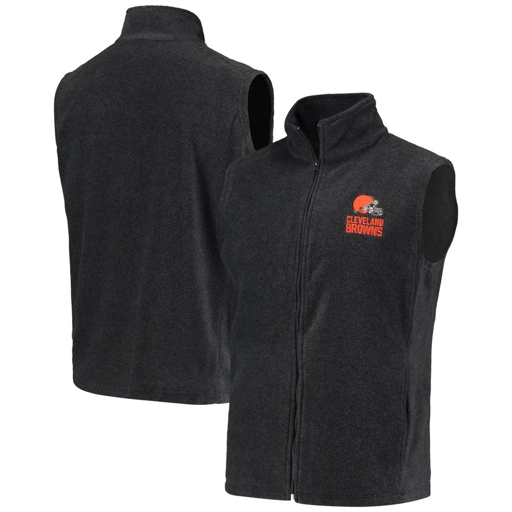 Men's Gray Cleveland Browns Houston Fleece Full-Zip Vest