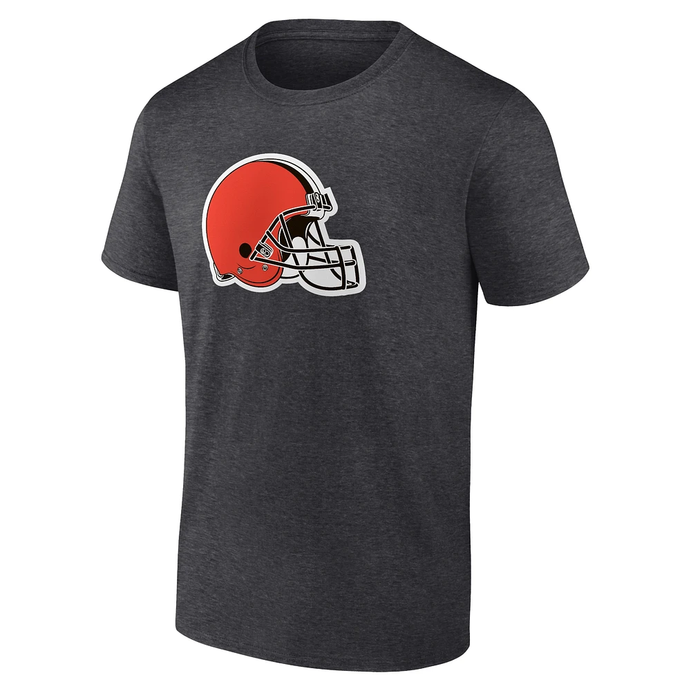 Men's Heathered Charcoal Cleveland Browns Primary Logo Team T-Shirt