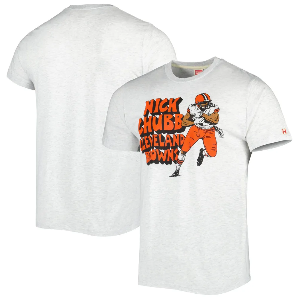 Lids Nick Chubb Cleveland Browns Homage Caricature Player Tri-Blend T-Shirt  - Ash