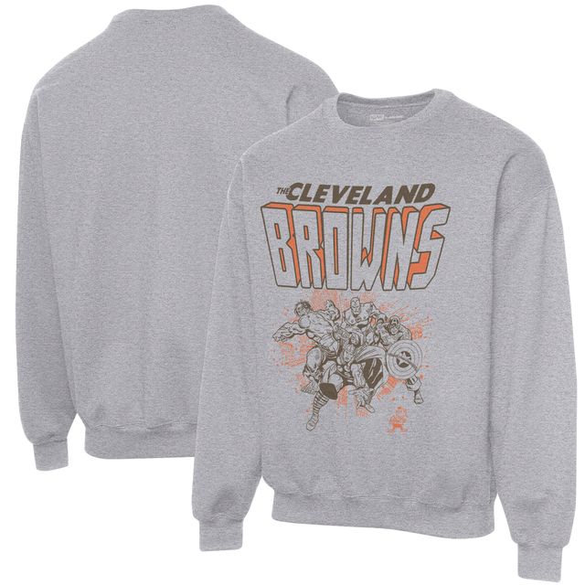 Junk Food Cleveland Browns Retro Logo Crewneck Sweatshirt NFL Football Grey  L