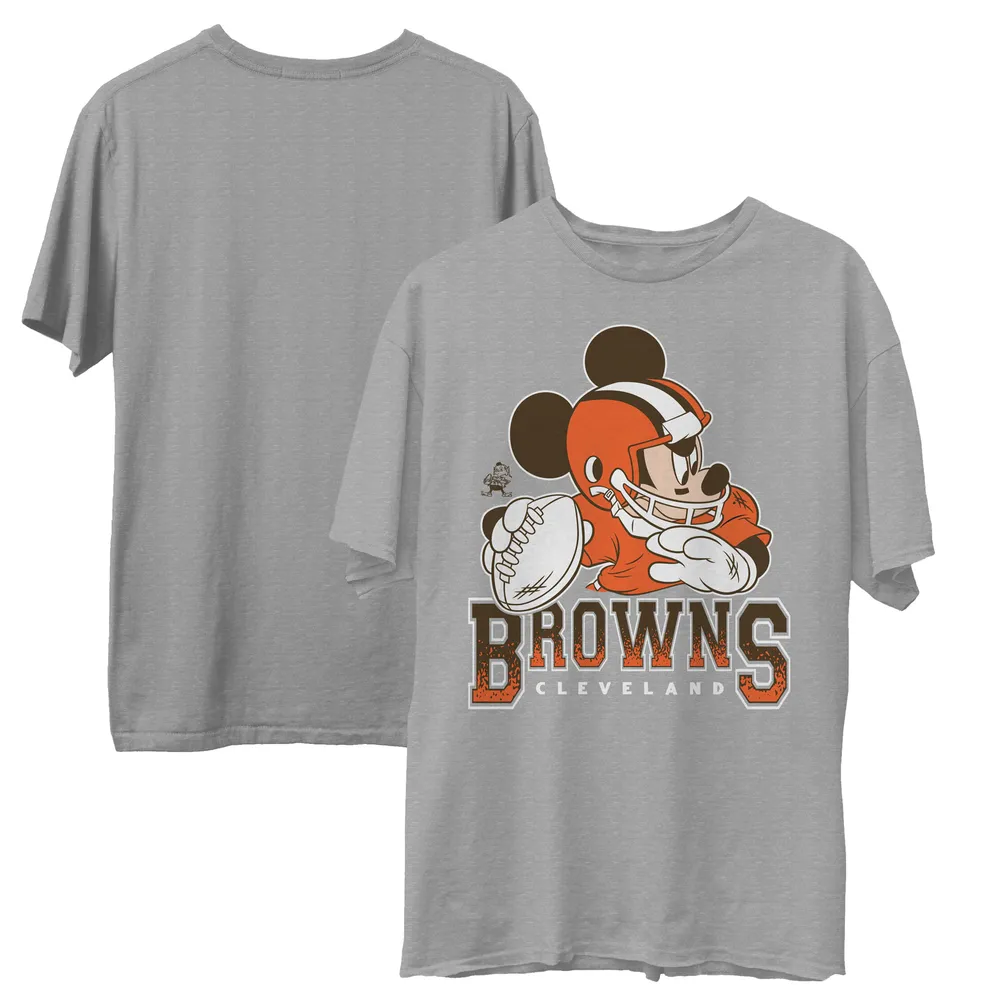 Lids Cleveland Browns Junk Food Disney Mickey QB T-Shirt - Heathered Gray