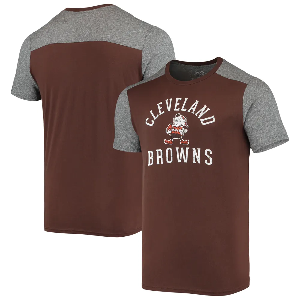 Lids Cleveland Browns Majestic Threads Brownie The Elf Gridiron Classics  Field Goal Slub T-Shirt - Brown/Heathered Gray