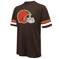Men's Majestic Threads Shedeur Sanders Brown Cleveland Browns 2025 NFL Draft Oversized T-Shirt
