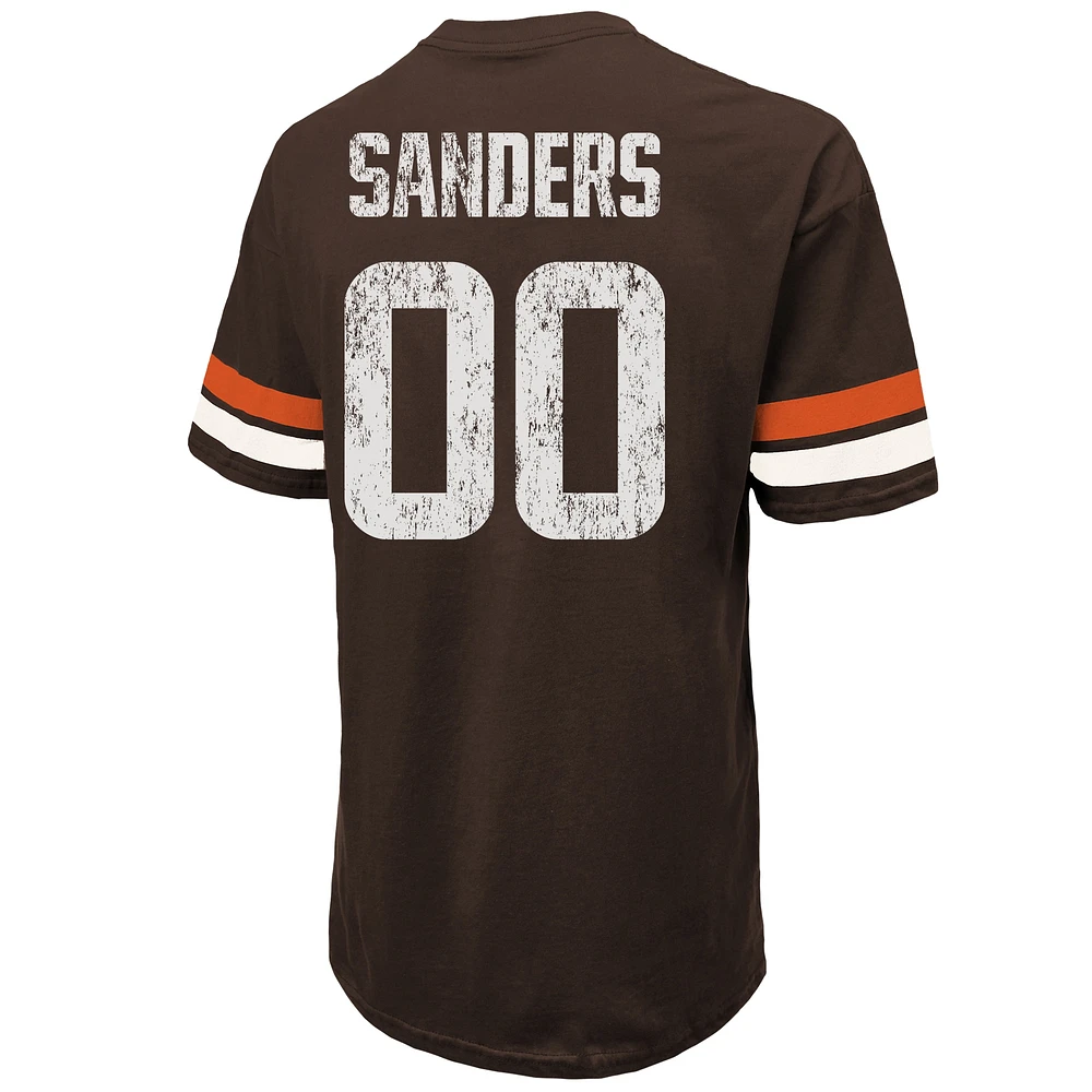 Men's Majestic Threads Shedeur Sanders Brown Cleveland Browns 2025 NFL Draft Oversized T-Shirt