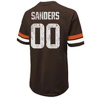 Men's Majestic Threads Shedeur Sanders Brown Cleveland Browns 2025 NFL Draft Oversized T-Shirt