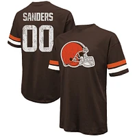 Men's Majestic Threads Shedeur Sanders Brown Cleveland Browns 2025 NFL Draft Oversized T-Shirt