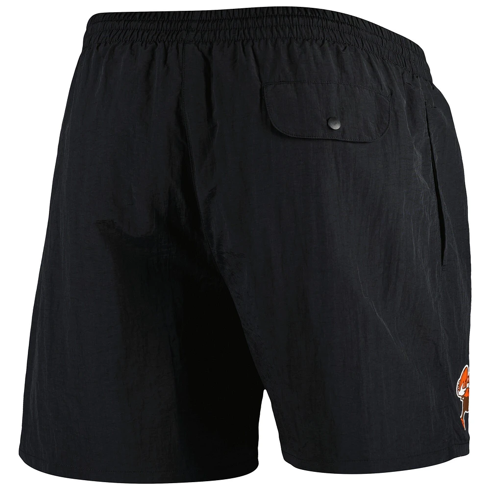 Men's Mitchell & Ness Black Cleveland Browns Team Essentials Nylon Shorts
