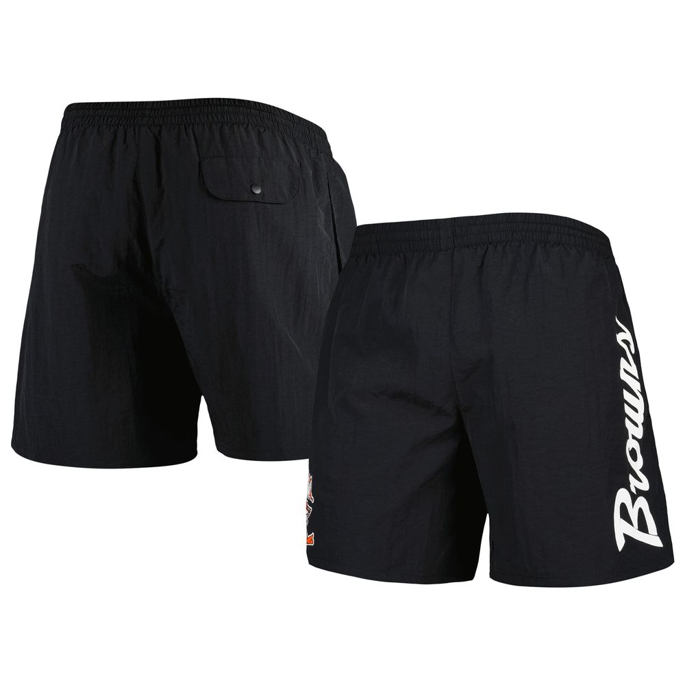 Men's Mitchell & Ness Black Cleveland Browns Team Essentials Nylon Shorts