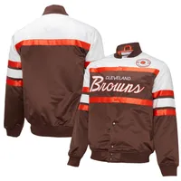 Men's JH Design Brown Cleveland Browns Leather Full-Snap Jacket