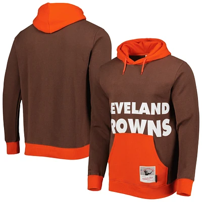 Chandail à capuchon Big Face 5.0 des Cleveland Browns de Mitchell & Ness pour homme, brun