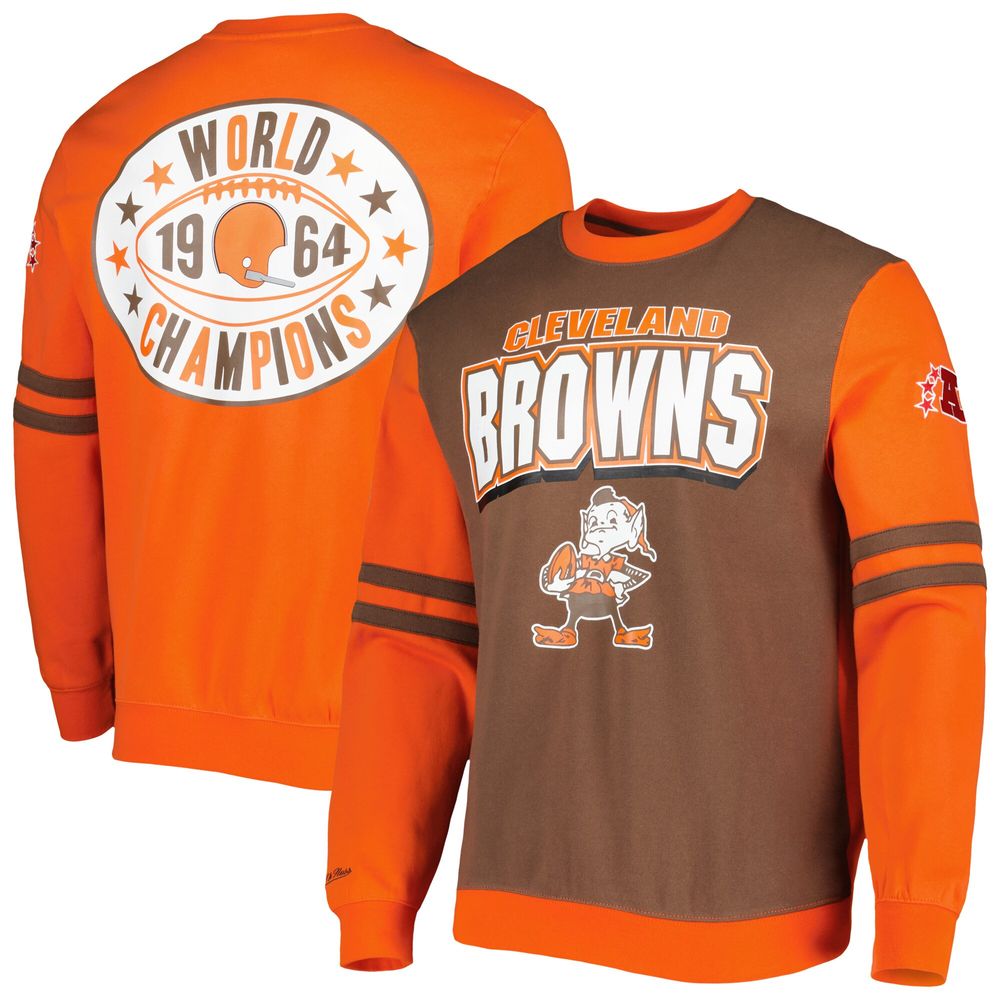 Lids Cleveland Browns Mitchell & Ness Brownie The Elf Washed Short Sleeve  Pullover Hoodie - Brown