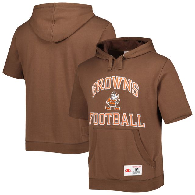 Chandail à capuchon manches courtes délavé pour homme Mitchell & Ness Cleveland Browns Brownie The Elf