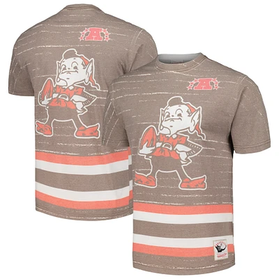 Men's Mitchell & Ness Brown Cleveland Browns Jumbotron 3.0 T-Shirt