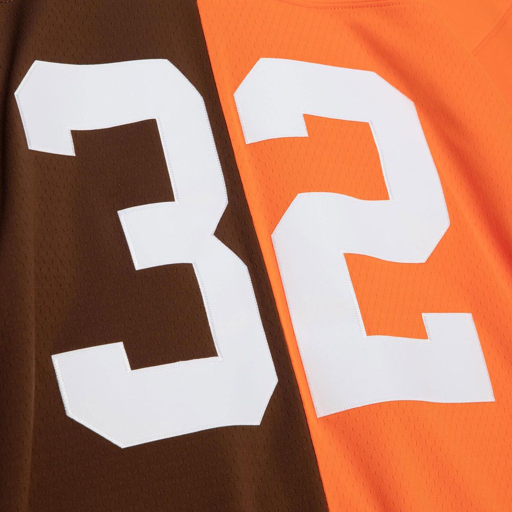 Mitchell & Ness Men's Mitchell & Ness Jim Brown Orange/Brown Cleveland  Browns 1963 Split Legacy Replica Jersey