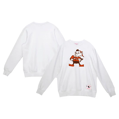 Sweat-shirt en molleton basique blanc Cleveland Browns de Mitchell & Ness pour homme