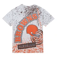 T-shirt sublimé blanc Mitchell & Ness Cleveland Browns Team Burst pour hommes