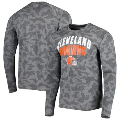 Cleveland Browns MSX by Michael Strahan Performance Camo Long Sleeve T-Shirt - Black