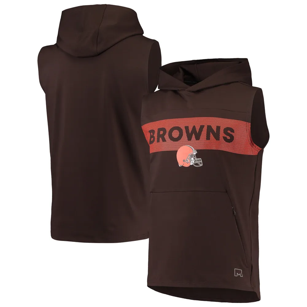 MSX by Michael Strahan Brown Cleveland Browns Active Chandail à capuchon sans manches pour homme